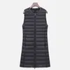 Gilet lungo senza maniche ultraleggero invernale senza maniche O-collo Gilet bianco piumino d'anatra caldo per donna Cappotto coreano con cerniera autunno femminile 201023