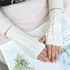 Haute qualité femmes gants élégant main plus chaud hiver bras Crochet tricot fausse laine mitaine chaud Fingerless1