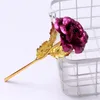 Golds Folia Róże Pozłacane Pojedyncze Walentynki Prezent Róża Wykwintna 24k False Flowers Multi Color Miłośnicy 1 4AD O2