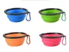 Travel Collapsible Dog Cat Feeding Bowl Two Styles Pet Water Dish Feeder Silicone Foldable Bowl With Hook 8 colors to Choose