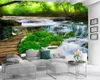 Modern Decoração Home 3D Wallpaper Cachoeira bonita paisagem romântica Cenário Silk decorativa 3d Mural Wallpaper