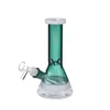 Glas vatten rör rök 18mm kvinnlig gemensam 200mm lång heady oljeplatta bubbler bong flera färg hookah