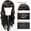 100% Menselijk Haar Peruaanse Maagd Haar Natuurlijke Kleur Rechte Full-machine Pruiken Geweven Hoofddeksels Body Wave Capless Pruiken 10-32inch