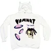 Mäns Hoodies "997Shop" Vamhrt Lost Planet Bat Demon Horn Loose Foam Printed Sweater Jacket Couple