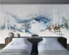 Beibehang Custom Wallpaper Chinese abstracte inkt Artistiek landschap Mountain Mountain Elk Flying Bird TV Sofa Achtergrond Muur 3D