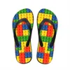 customized Women Flats House Slipper 3D Tetris Print Summer Fashion Beach Sandals For Slippers Woman Ladies Flip Flops Rubber Flipflops q4NZ#
