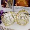 Gouden Bruiloft Gunst Doos Gift Wrap Europese Romantische Smeedijzeren Birdcage Party Candy Tin Dozen voor Event Gunsten