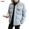 Зимняя бренд куртка мужчины парку хлопок мягкие повседневные уличные одежды мужские теплые куртки сплошной цвет молнии толстые топы ROPA Hombre 201204