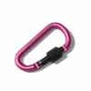 Engrossado diâmetro 8CM coloridos Styles liga de alumínio D Escalada Botão With Lock Carabiner Keychain gancho de suspensão Camping DLH056