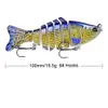 hot 8 colori 10cm 15.61g Bass Ami da pesca Topwater Bass Esche Esche da pesca Multi snodato Swimbait Esca dura realistica Trota pesce persico