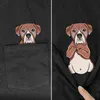 Plstar Cosmos Tシャツファッション夏のポケット犬のプリントTシャツの男性のための男のための男性のトップス面白い綿黒ティースタイル -  7 G1222