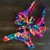 NOVO BIKINIS ARRIBIBILIDADE MULHERES TROPICAL BIKINI Conjunto Floral Brasquiníssimo Biquini Swimwear Impressão Flower Swimshiting Arão de banho T200508