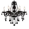 الثريات الأسود كريستال الثريا شمعة الزجاج غرفة المعيشة مطعم el chandelierierlass بلورات ل