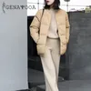 여성을위한 Genayooa Winter Tracksuit 2 조각 바지 정장 니트 긴 소매 두 조각 세트 탑 및 바지 여성 정장 outwear 한국어 201110