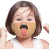 مضحك الوجه أقنعة المطبوعة الكبار الاطفال يندبروف قابل للغسل قابلة لإعادة الاستخدام القطن قابل للتعديل قناع الفم للجنسين 3d مزعج برتقالي الصوت OWC7268
