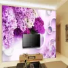 Fond d'écran personnalisé 3D Stéréo photo STEREO Cercle Mural Beautiful Dreamy Flower TV Fond Mural Papier mural