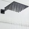 Becola Black Chrome Square Rain Shower Head Ultrathin 2 mm 9inch10インチチョイスバスルーム壁天井マウントシャワーアーム201105