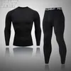 New Men Thermal Underwear Sets para Homens Compressão Suor Rápido Secagem Thermo Underwear Roupas Masculinas Long Johns Roupas 201106