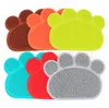 Paw Shape Dog Cat Feeding Mat Pad Pet Dish Bowl Food Water Feed Placemat Table PVC Mat 30cm x 40cm SN4853