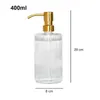 400ml Tvål Dispenser Transparent Shampoo Flaska Med Metallpump Bad Hand Tvättflaskor Nordic Kök Diskmedel Subflaska 211222