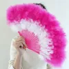 Favor de fiesta Retro Nostalgia Colorido Pluma Mano Fan Live Dance Cheongsam Pasarela Gradiente Abanicos Para Boda288o