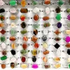 Natural Rainbow 30 Pieces/lot Band Gem Stone Rings For Women Men Mix Bohemian Style Designs Couples Designer Jewelry Engagement Accessories