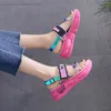 Lucyever 2020 nuevas sandalias de verano para Mujer, zapatos planos con plataforma y diamantes de imitación, zapatos Kawaii de fiesta de cristal a la moda para Mujer, Calzado para Mujer 1010