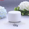 Barattolo di crema bianca da 100 g con coperchio interno, contenitori per imballaggio medico cosmetico in plastica, scatola da 100 ml, quantità elevata da 50 pezzi/lotto