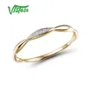 Vistoso Gold Rings для женщин Подлинная 14K Желтый / Белый Кольцо Блестящие Алмазные Обещающие Годовщины Годовщины Прекрасные Изделия 220216