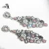 YAYI Sieraden Mode Multi Glass Rhinestone Dangle Crystal Earring Girls Lady Dames Oude Silver Color Gem Oorbellen Gift1