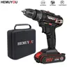 25V Electric Drill Hem Multi-Function Electric Skruvmejsel Uppladdningsbart Elektrisk Borr Litium Batteri +2 Tillbehör 201225