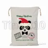 NEW Christmas Gift Bag Santa Sack Drawstring Bags Canvas Santa Sacks Storage Print Gift Bags Xmas Decoration T500337