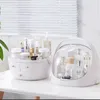 Väskor Transparent akryl Clamshell 3 -lådor toalettbord rundad makeuphållare förvaringslåda för läppstift smycken kosmetisk arrangör y2