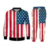 Ujwi nowość harajuku amerykańska flaga garnituru gwiazd paski do drukowania i z kapturem z bluzy z bluzy z zębami z kapturem ZIP MĘŻCZYZN KOBIETY JOGGER LJ201117