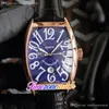 Новые лучшие мужские часы автоматические розовые золотые корпус белый / синий циферблат 3D номер маркеры коричневые / черные / белые кожаные часы TimezoneWatch E205C1