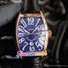 New Best Mens Watch Automatic Rose Gold Case White/Blue Dial 3D Number Markers Brown/Black/White Leather Watches Timezonewatch E205c1