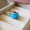 2 pezzi in argento sterling 925 con nucleo a vite blu dall'aspetto blu perline in vetro di Murano adatti a braccialetti gioielli stile Pandora