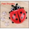 Creative Home Accessories Cartoon Ladybird Toiletries Toothpaste Holder Bathroom Sets Suction Hook qylOva packing2010