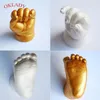 Oklady El Ayak Baskı Kalıp Bebek Tozu Sıva Döküm Kiti için Handprint Ayakizi Keepsake Hediye Bebek Büyüme Anıt Kid LJ201105