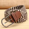 fashion Canvas Woven Stretch belts Plain Webbing Metal Buckle for men and women