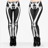 FCCEXIO Neue Marke 3D Gedruckt Retro Knochen Schwarz Skeleton Sexy Frauen Casual Punk Rock Leggins Hohe Taille Hosen Fitness Leggings 201203