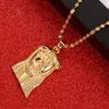 Colliers avec pendentif Portrait de jésus en or pour femmes et filles, bijoux de Religion chrétienne, cadeau
