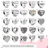 Top Quality 925 Sterling Silver Beads Love Heart Zircon Gemstone Women DIY Making Fine Jewelry Fit Pandora Bracelet Bangle