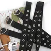 Moda donna Punk Catena Cintura regolabile Black Doppio Occhiello singolo Gommet Metal Fibbia in cuoio in cuoio per jeans G220301