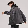 Jing Zhe Corduroy 남자 자켓 코튼 코트 가을 겨울 수 놓은 자켓 남성 outwear 두꺼운 패딩 파카 윈드 브레이커 재킷 201127