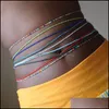 Belly Chains Body Jewelry Vsco Colorf Rice Bead Mti Layers Handmade Waist Link Bikini String Chain Pony Beads Wholesale Drop Delivery 2021 I