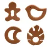 10Pcs/Lot Baby Chew Toys Wooden Teether Beech Animal Shape Teething For NewBorn Accessories Diy Pendant Chewable Teether LJ201113