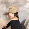 Berets Boinas Para Mujer Czapka Zimowa Female Korean Casual All-match Flat-top Breathable Linen Navy Hat Gorras Planas Hut Damen Chapeu