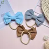 Cute Baby Girl 4.7 Calowy Dwuwarstwowa Warstwa Elastyczna Nylon Big Bow Pałąk Stałe Wstążka Hairband 20 Kolor Kid Boutique Akcesoria do włosów