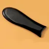 Doğal Yeşim Taş Siyah Obsidian Guasha Board Ürünü Yüz Masaj Araçları Vücut Kazınımı Sağlık Balık Tipi Guasha